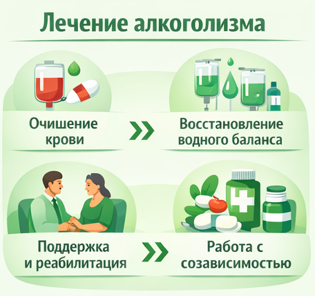 лечение алкоголизма в Лесном этапы